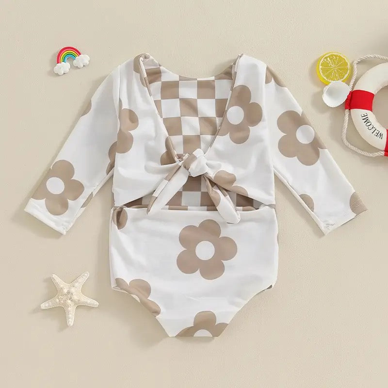 Baby Girl One Piece Boho Floral Swimsuit Hippo Boutique