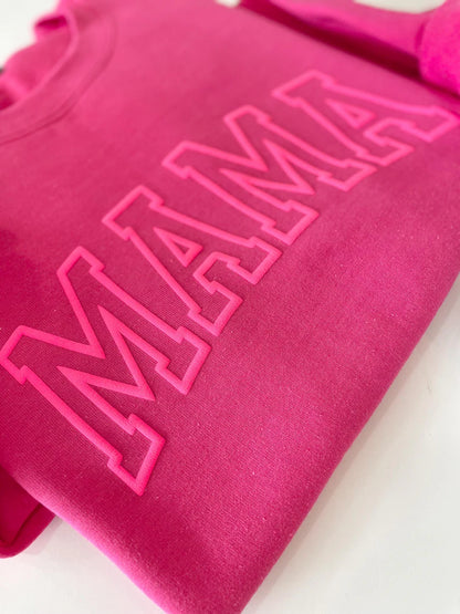 Custom Mama Puff Sweatshirt with children’s name on sleeve Hippo Boutique