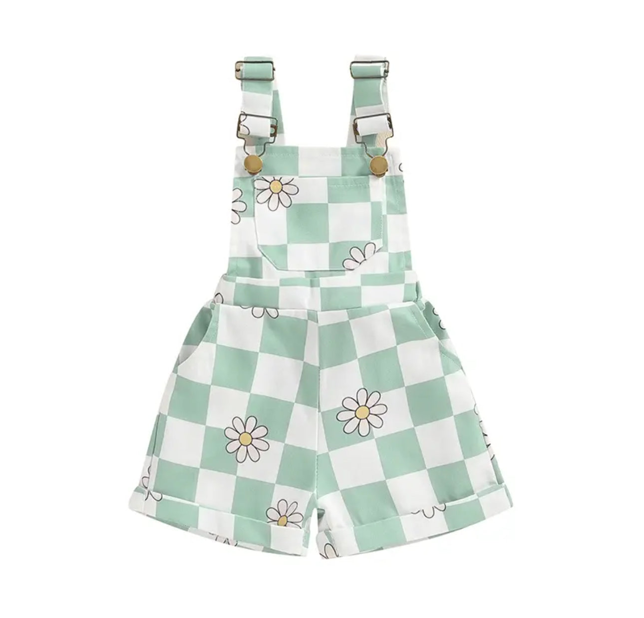 Checkered Suspender Shorts Hippo Boutique