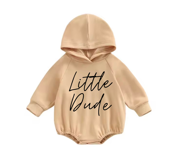 Little Dude Oversized Hooded Sweatshirt Romper Hippo Boutique