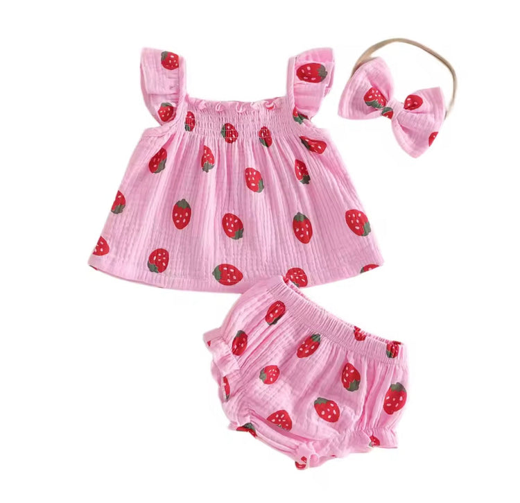 Berry Good Strawberry Outfit Set Hippo Boutique
