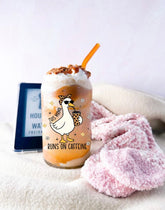This Mama Runs on Caffeine Goose glass Tumbler Hippo Boutique