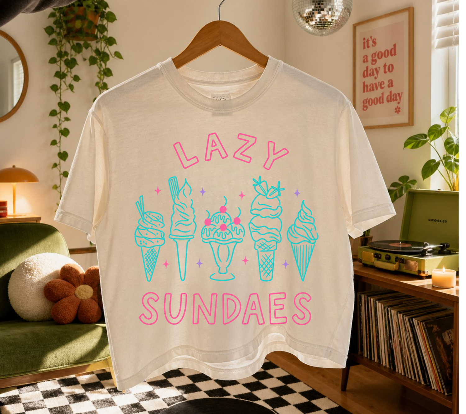 Cropped Top & T-Shirts - Lazy Sundaes Hippo Boutique