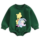 Soft warm fleece Baby pooh Oversized Sweatshirt Romper Hippo Boutique