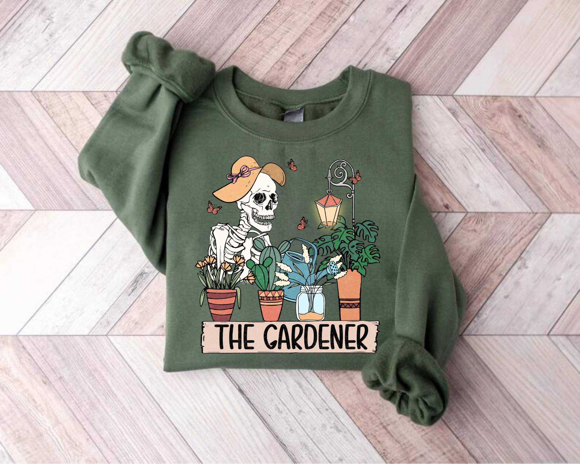 Women’s Crewneck Sweatshirts - The Gardener Skeleton Hippo Boutique