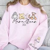 Custom Mama Bear Sweatshirt with children’s name on sleeve Hippo Boutique