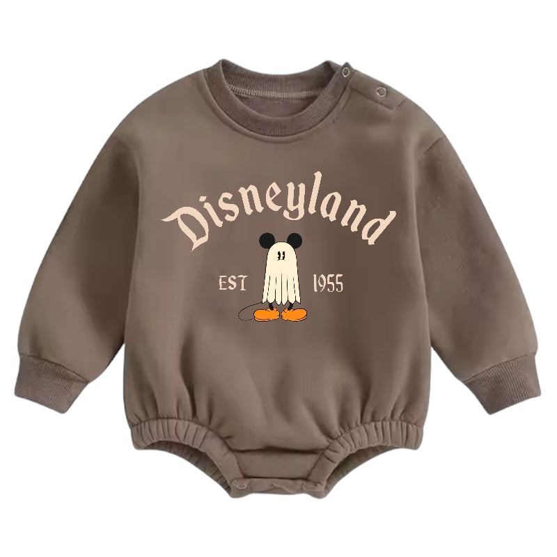 Soft warm fleece Baby Ghost Mouse Halloween Oversized Sweatshirt Bodysuit Hippo Boutique