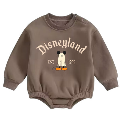 Soft warm fleece Baby Ghost Mouse Halloween Oversized Sweatshirt Bodysuit Hippo Boutique