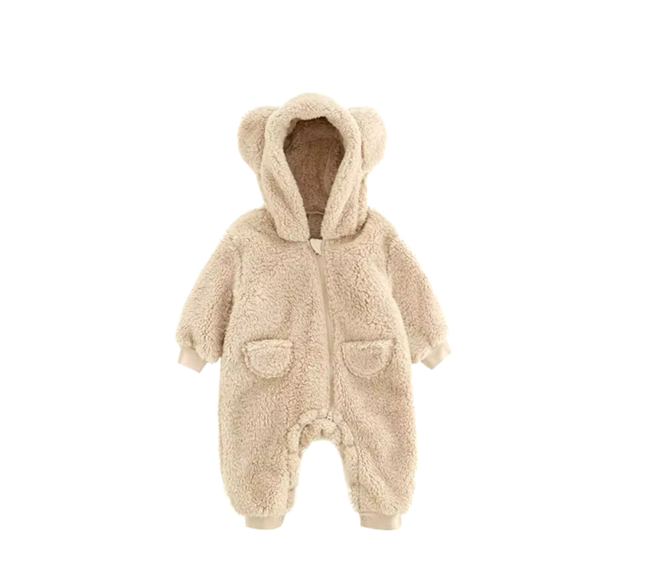 Furry Teddy Bear Baby Snowsuit One Piece Hippo Boutique