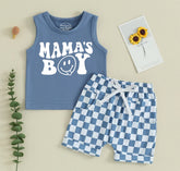 Mama’s Boy Tank & -Checkered Shorts Baby & toddler outfit Hippo Boutique