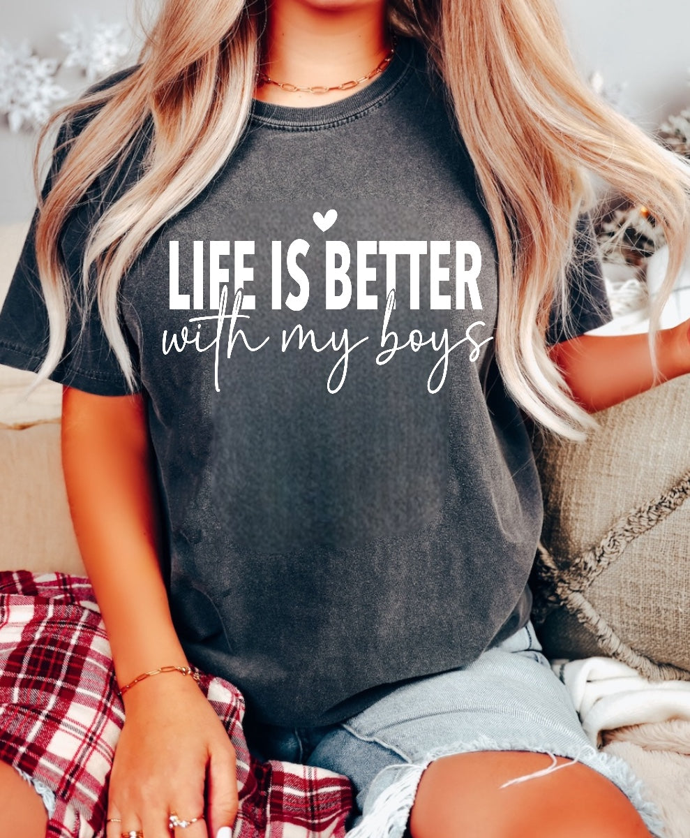 Life is Better with my Boys Women’s T-Shirts Hippo Boutique