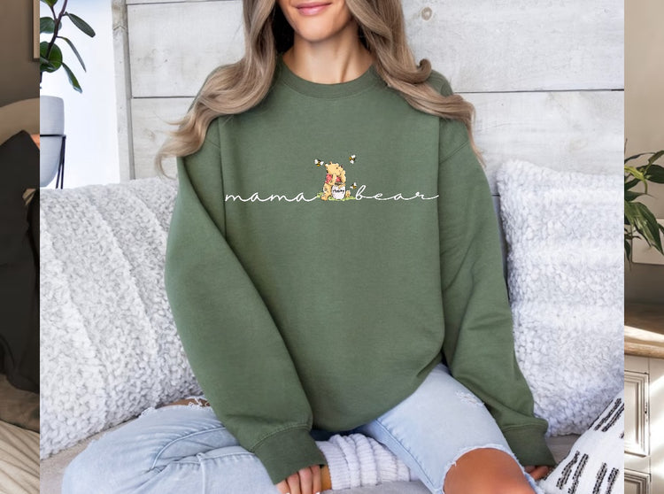 Mama Bear & Mini Bear matching Baby Sweatshirt Romper bodysuit & Crewneck Hippo Boutique