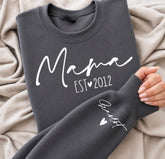 Cropped Sweatshirt - Custom Mama est with kids names Hippo Boutique