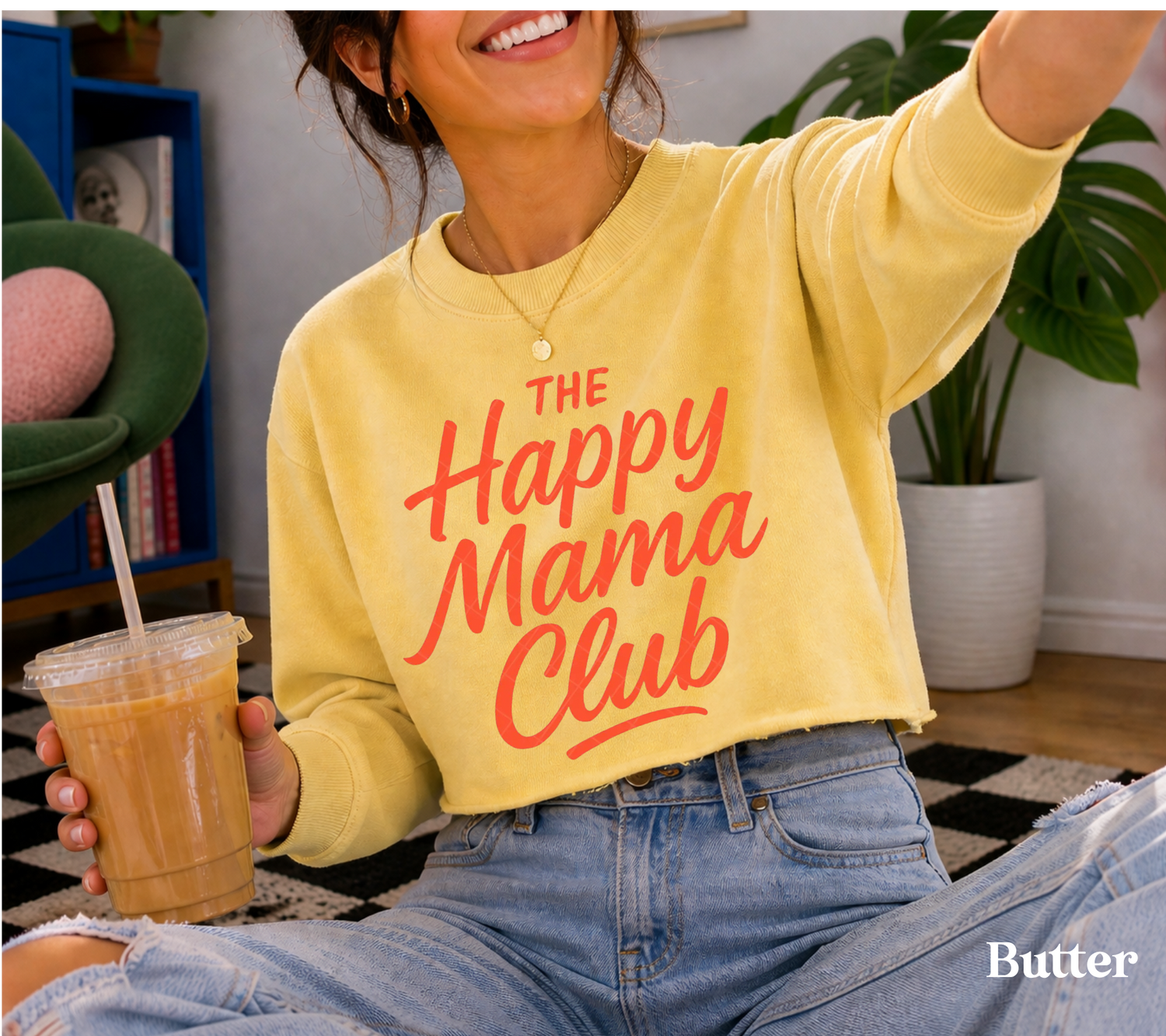 Cropped Sweatshirt - The happy mama club Hippo Boutique