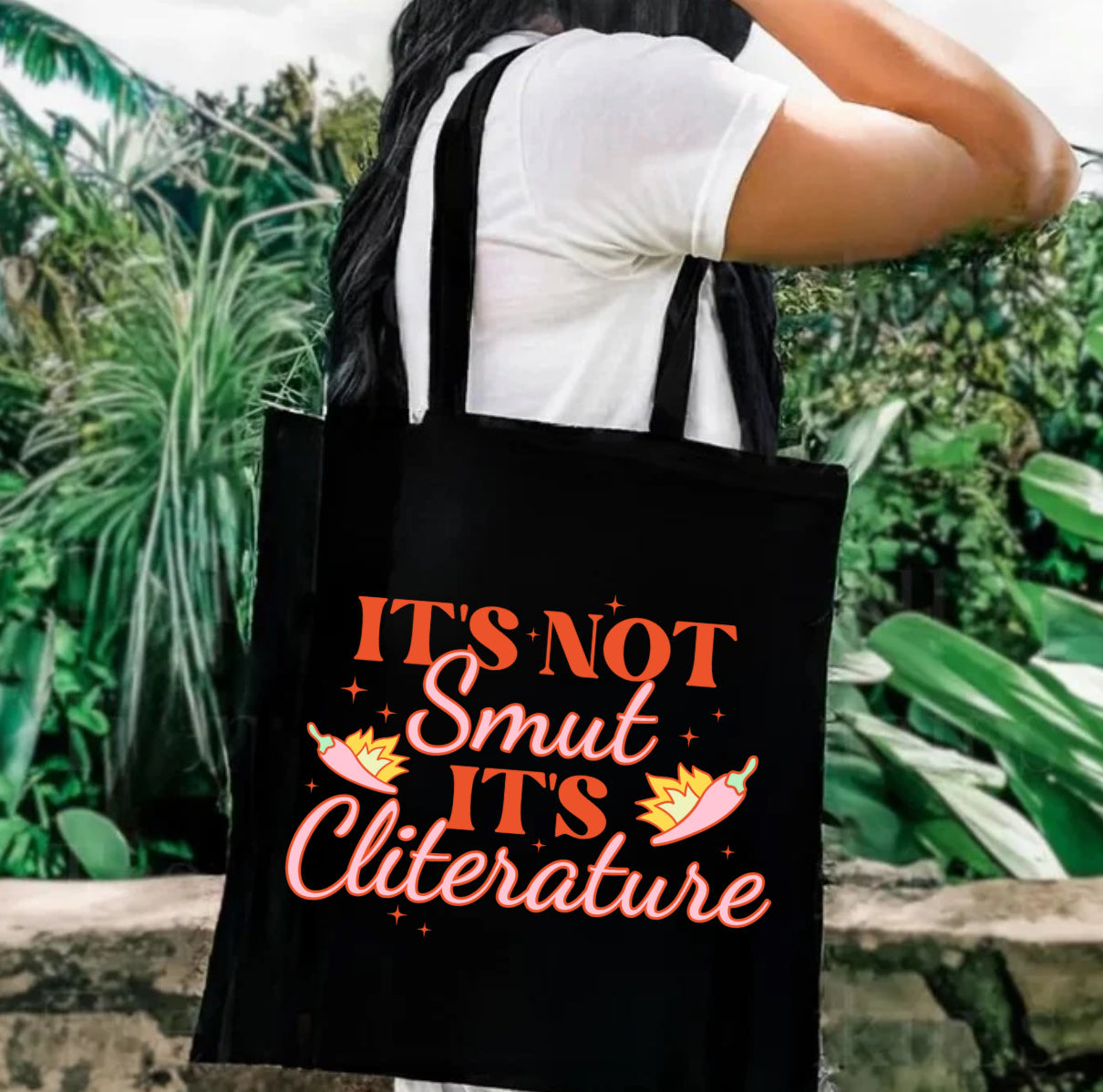 Its not smut it’s cliterature Bookish Tote Shoulder Bag Hippo Boutique