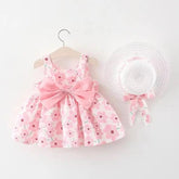 Floral Sleeveless Baby Dress with Sun Hat Hippo Boutique