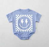 Retro Smile Baby t-shirt Bubble Romper Hippo Boutique