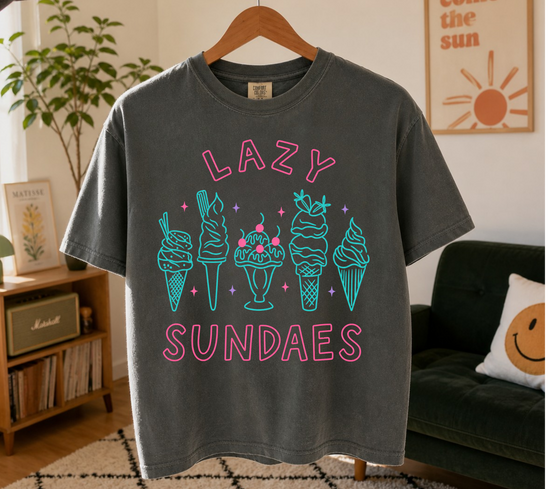Cropped Top & T-Shirts - Lazy Sundaes Hippo Boutique