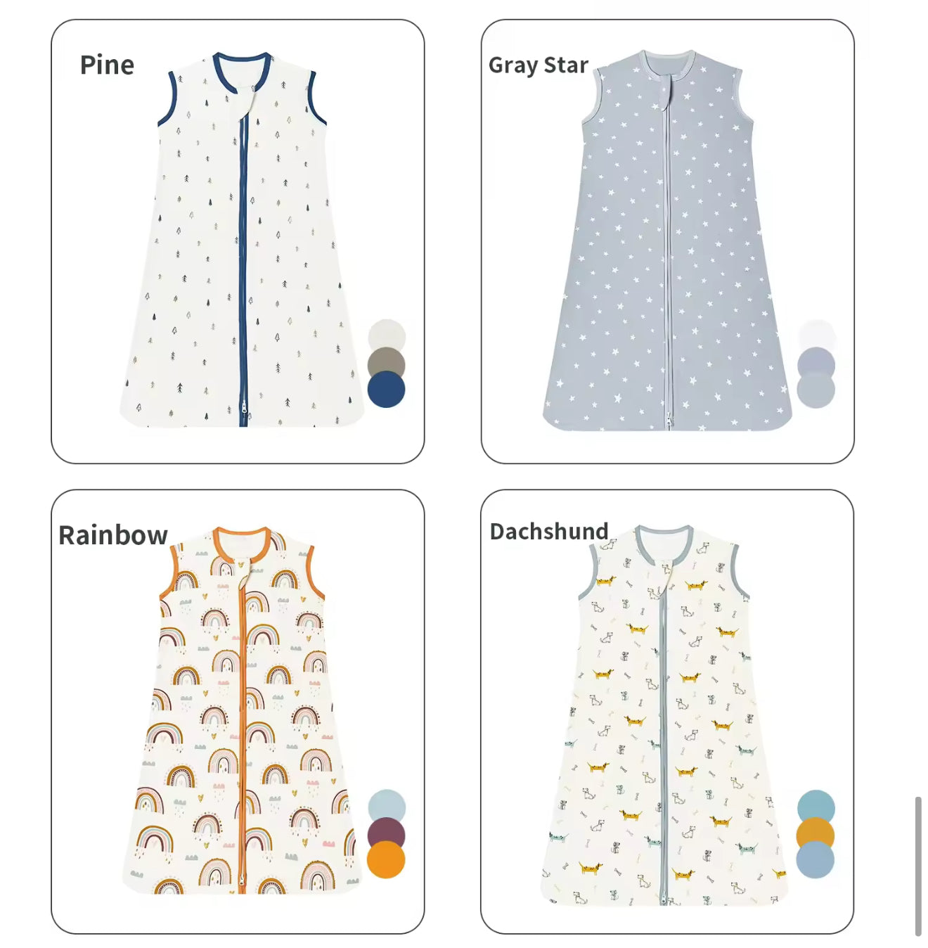 Newborn Baby 100% Organic Cotton Sleep sac - 1 Tog Hippo Boutique