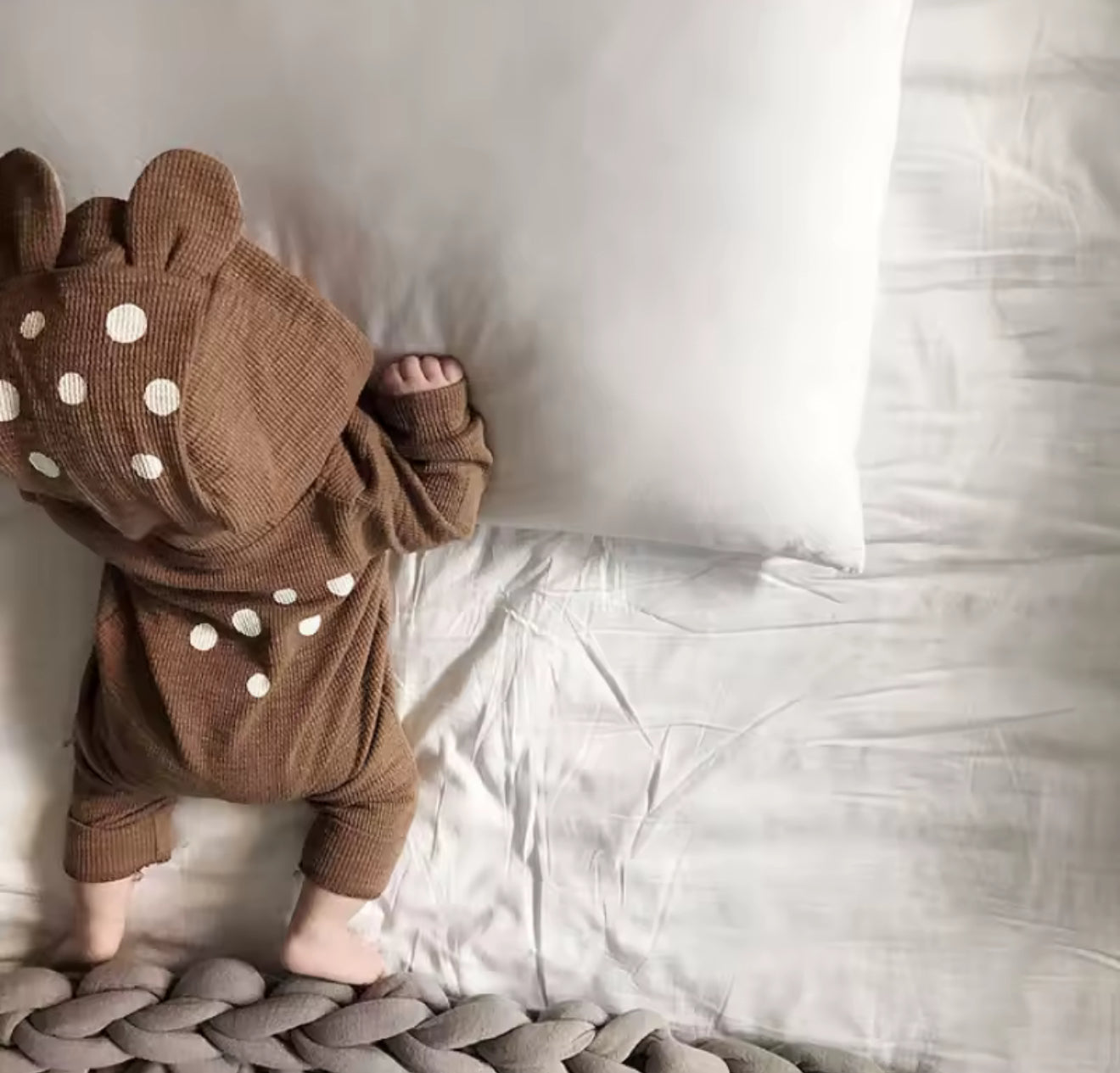Baby Hooded Deer Print Zip up Romper Hippo Boutique