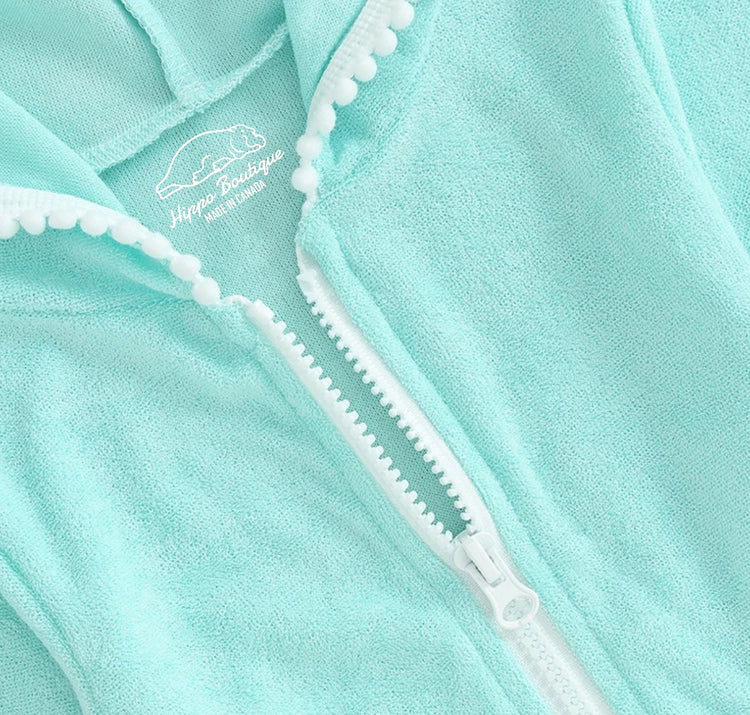 Toddler Hooded Swimsuit Cover Up Zip Up Dress Hippo Boutique