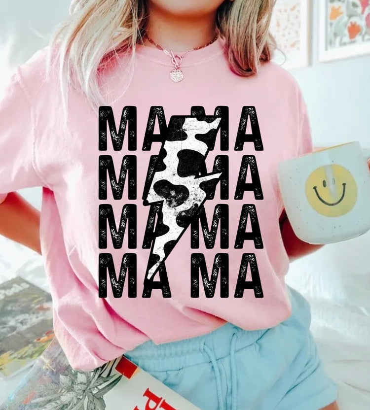 T-Shirts Sweatshirts & Hoodies - Cow Print Mama Hippo Boutique