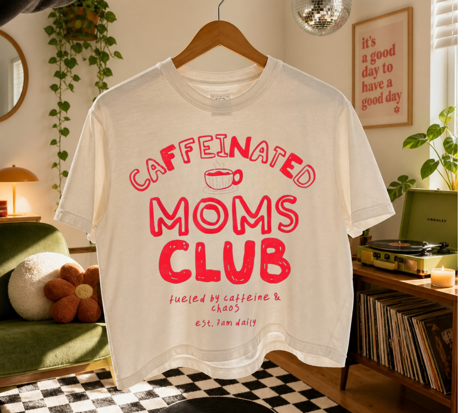Cropped Top & T-Shirts - Caffeinated Moms Club Hippo Boutique