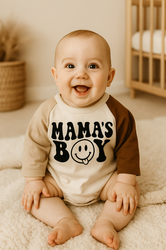 Mama’s Boy Color Block Bubble Romper bodysuit Hippo Boutique