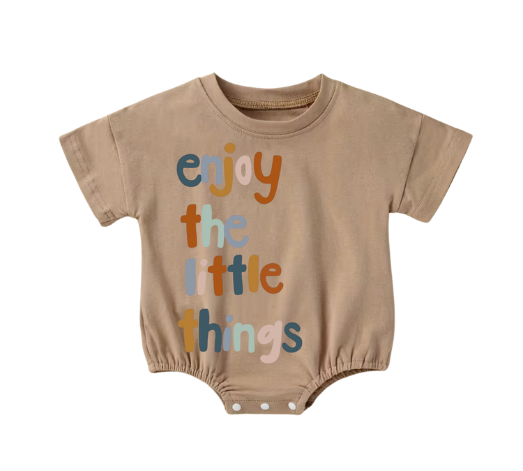 Baby t-shirt Bubble Romper - Enjoy the little things Hippo Boutique