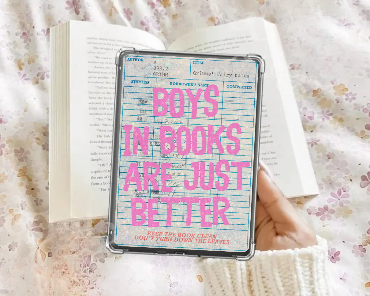 Kindle Insert - Boys in Books are Just Better Library Card Hippo Boutique