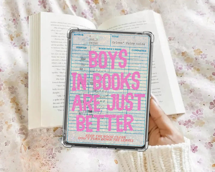 Kindle Insert - Boys in Books are Just Better Library Card Hippo Boutique