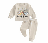 Baby and toddler pooh sweatshirt and pants outfit Hippo Boutique