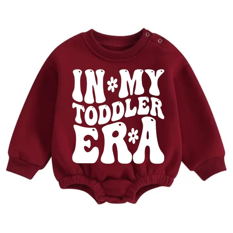 In my toddler era Soft warm fleece Baby Oversized Sweatshirt Romper Hippo Boutique