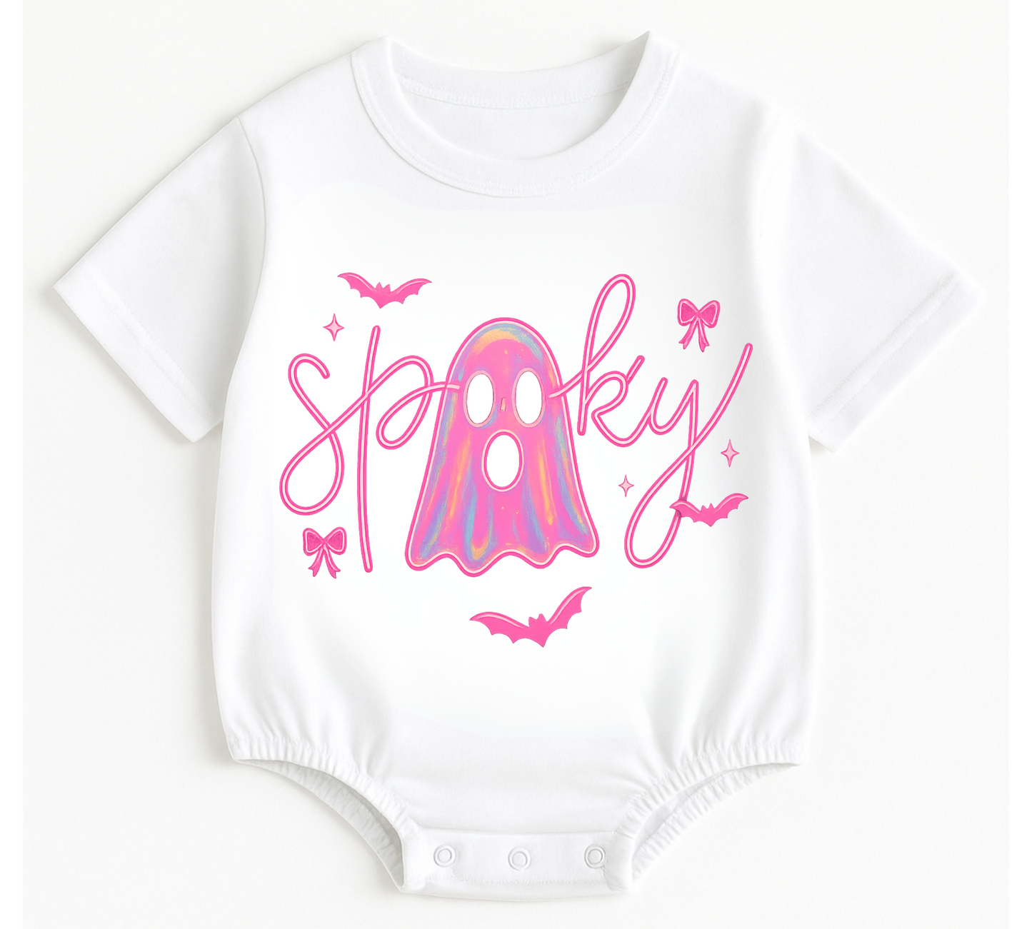 Ghost Coquette Halloween Baby t-shirt Bubble Romper Hippo Boutique