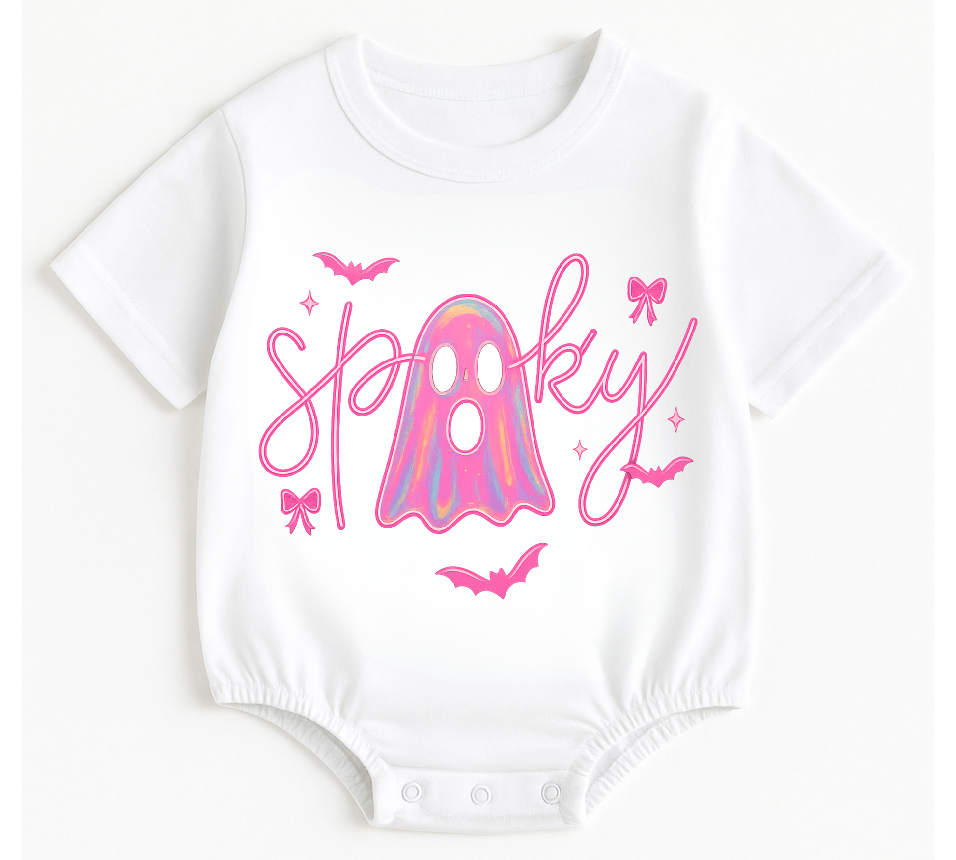 Ghost Coquette Halloween Baby t-shirt Bubble Romper Hippo Boutique