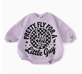 Baby Cotton Sweatshirt Romper - Pretty Fly Hippo Boutique
