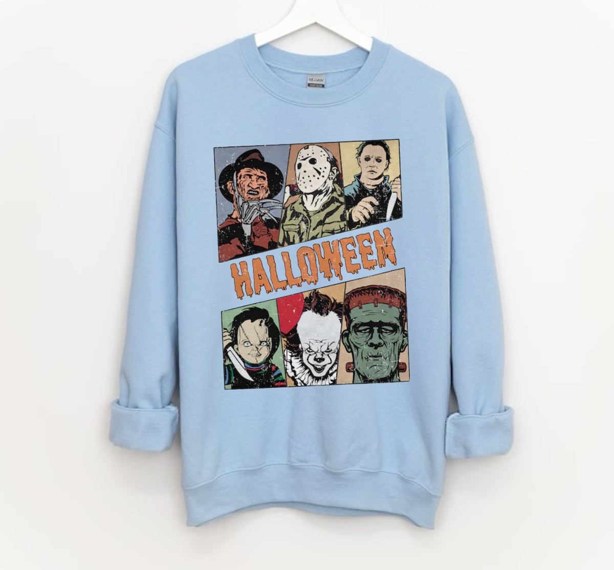 Halloween fleece crewneck Sweatshirts Horror Hippo Boutique