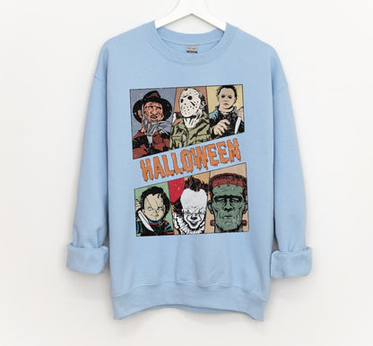 Halloween fleece crewneck Sweatshirts Horror Hippo Boutique