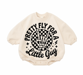 Baby Cotton Sweatshirt Romper - Pretty Fly Hippo Boutique