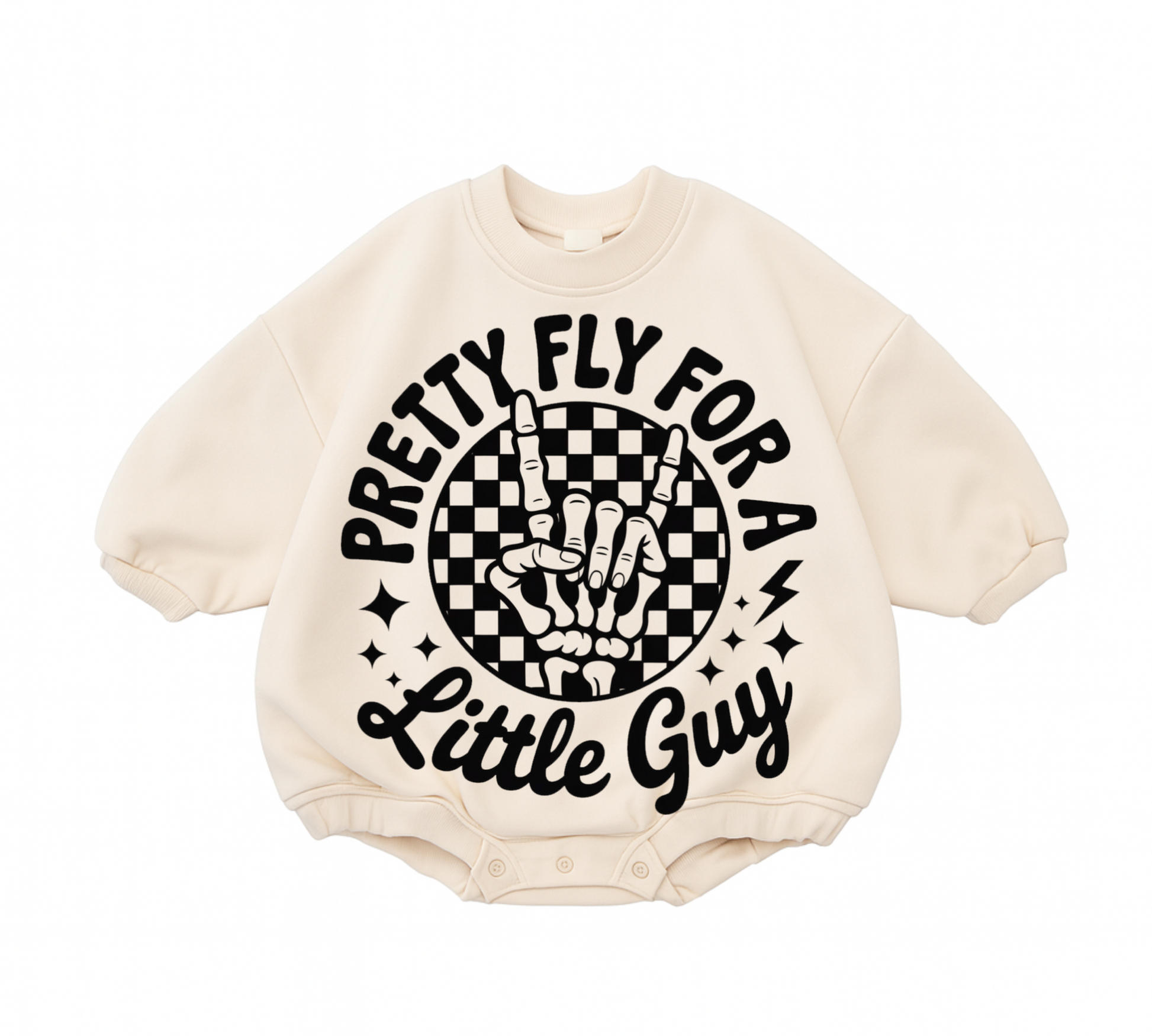 Baby Cotton Sweatshirt Romper - Pretty Fly Hippo Boutique