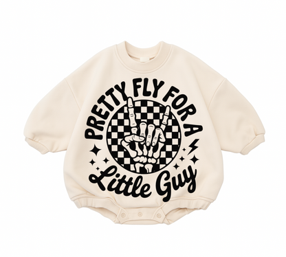 Baby Cotton Sweatshirt Romper - Pretty Fly Hippo Boutique