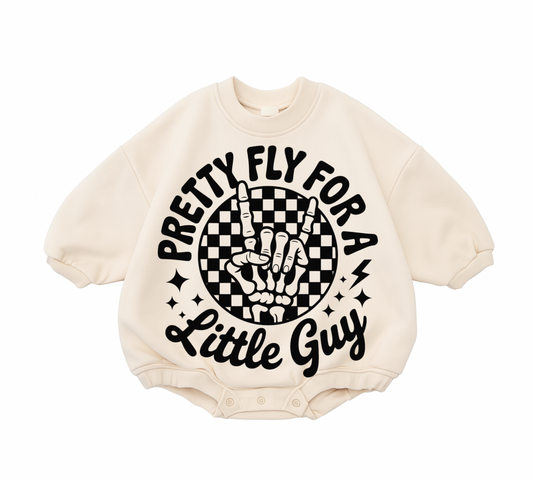 Baby Cotton Sweatshirt Romper - Pretty Fly Hippo Boutique