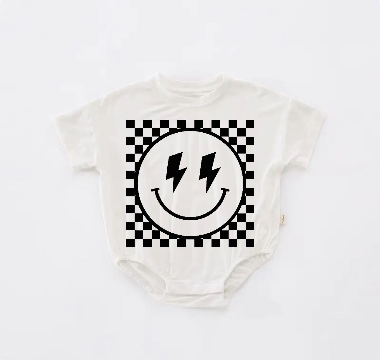 Retro Smile Baby t-shirt Bubble Romper Hippo Boutique