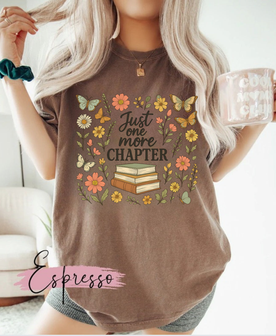 Bookish One More Chapter Floral Women’s T-Shirt Hippo Boutique