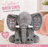 Personalized Baby Birth Stats Elephant – Custom Name & Newborn Keepsake Hippo Boutique