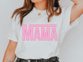 Pink Checkered Mama T-Shirts Hippo Boutique