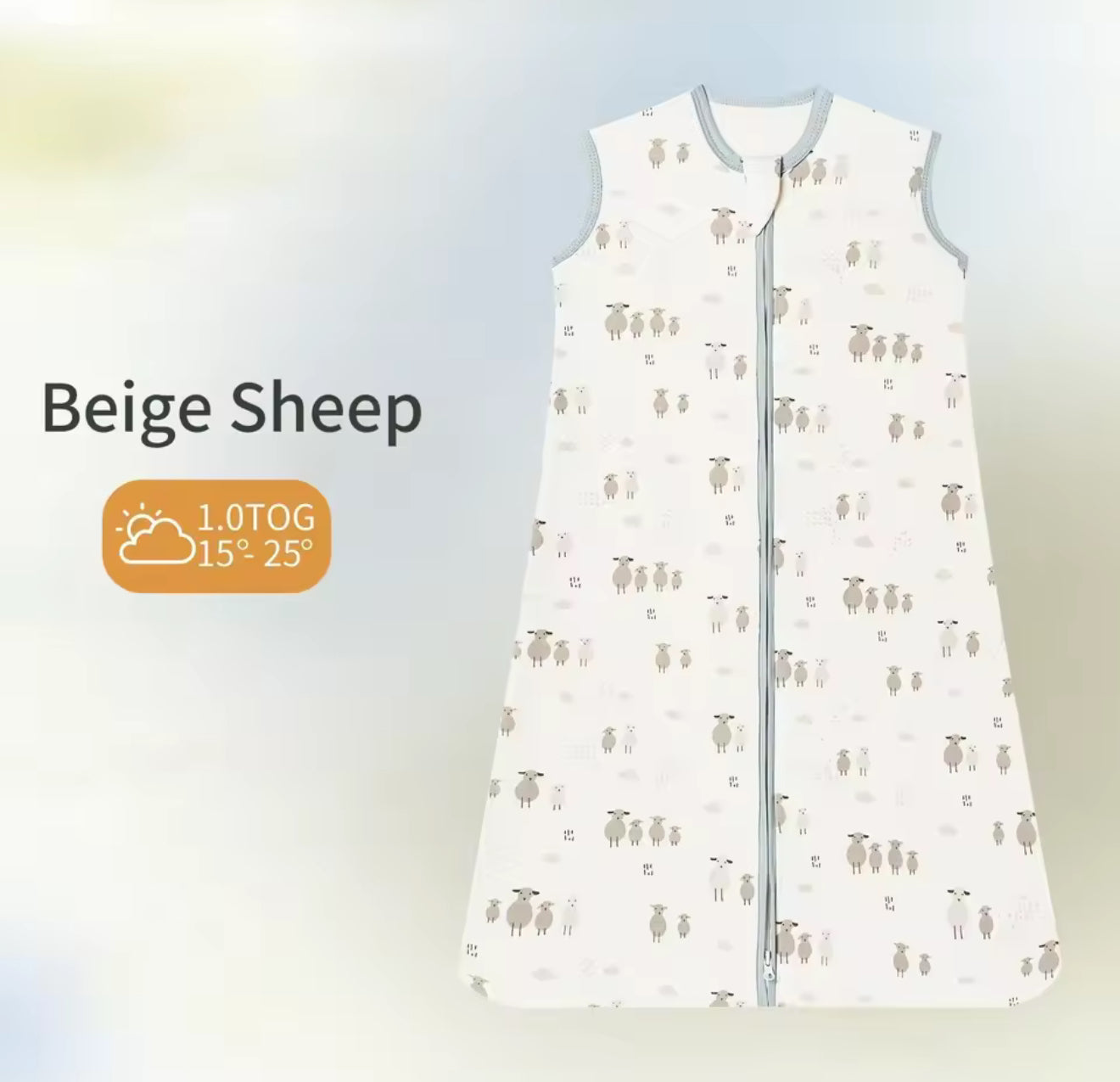 Newborn Baby 100% Organic Cotton Sleep sac - 1 Tog Hippo Boutique