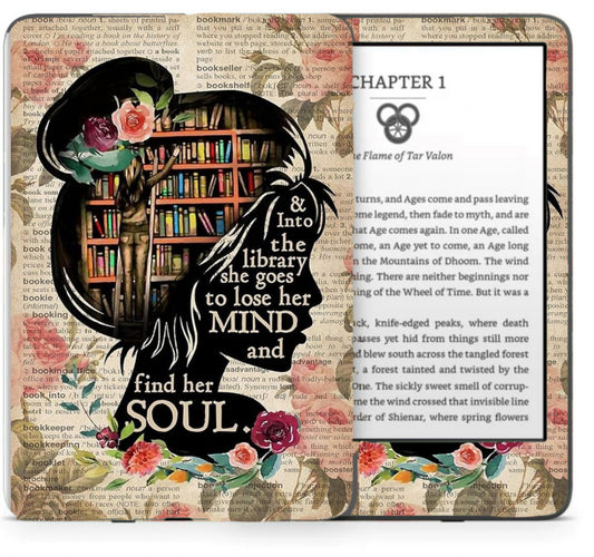 Kindle Skin - Library Find Her Soul Hippo Boutique