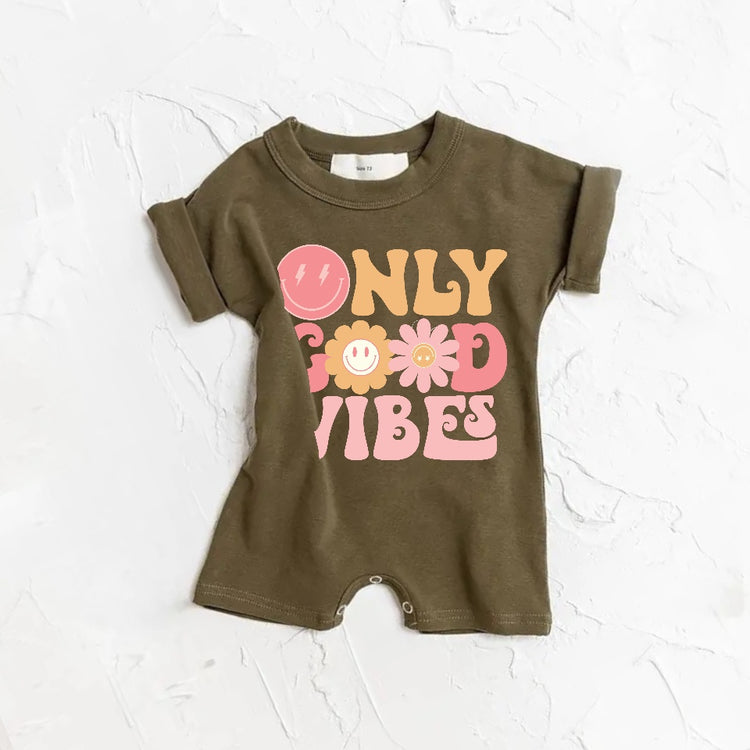Only Good Vibes Baby romper bodysuit Hippo Boutique
