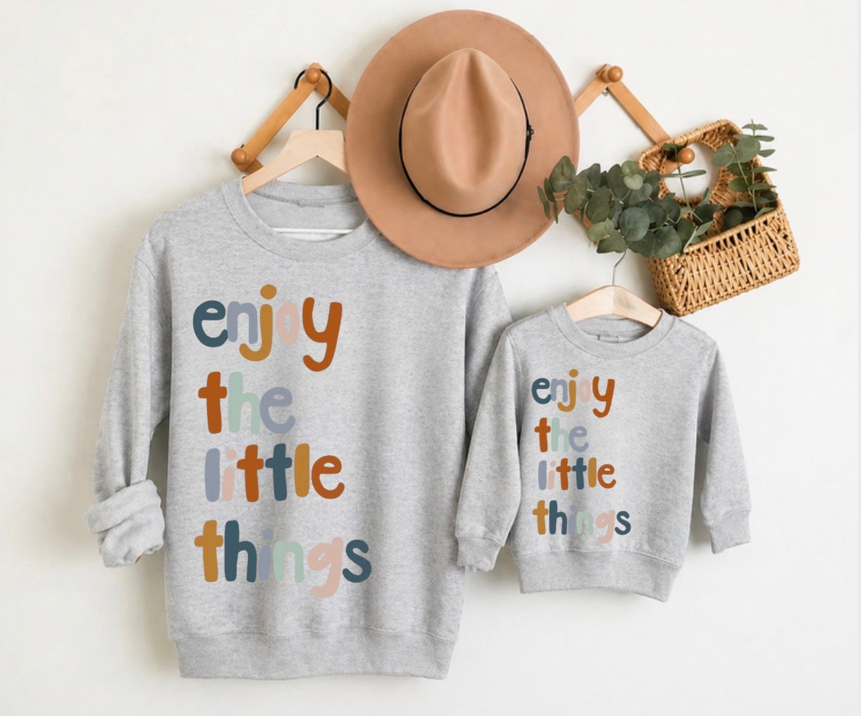 Mama & Mini Matching Sweatshirts - Enjoy the little things Hippo Boutique